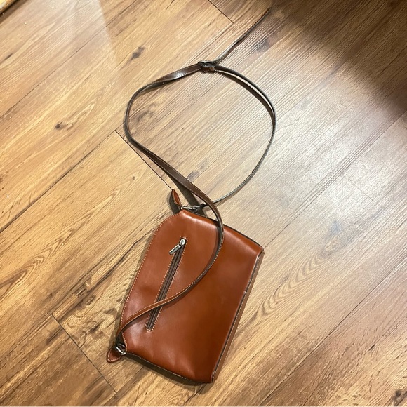 Vera Pelle Brown Leather Crossbody Bag - Picture 2 of 6